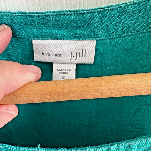 j jill love linen teal sleeveless shift dress womens small pockets coastal gran - Picture 2 of 6